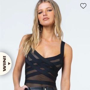 Princess Polly Calver Bodysuit Black